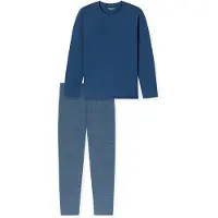 Schiesser Pyjama Herren Baumwolle blau, 98 680805-0008-00980
