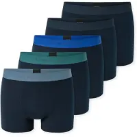 Schiesser Boxershorts "95/5 Multipacks", Herren, Gr. 7, blau (928, sonstiges), Single Jersey, Obermaterial: 95% Baumwolle, 5% Elasthan, körpernah, Unterhosen Boxershorts, ohne Eingriff, angenehm weich