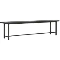 DTP Home Sitzbank Beam aus recyceltem Teakholz und Metall, Industrial Stil, schwarz, 190 cm, für 3–4 Personen