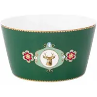 Pip studio Schüssel Love Birds Medallion Deer Dark Green 15 cm (4er-Set)