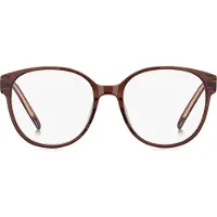 BOSS Brillenfassung in transparentem Burgunderrot mit Double-B-Monogramm Grösse ONESI