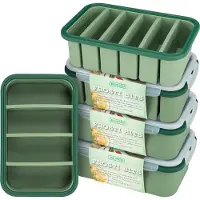 Bourgini Frosti Bits Duplo Dinner Gefrierdosen-Set – 5 Silikon-Meal-Prep-Behälter – auslaufsicher – BPA-frei