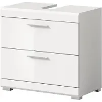 Ebuy24 Waschbeckenunterschrank Scout | mit Schubkästen | weiß Hochglanz / weiß