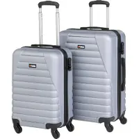 Excellent Reisekoffer auf Rollen 2er Set PROWORLD grau KO-FB5000260