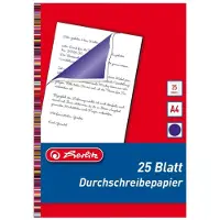 Herlitz Durchschreibpapier, DIN A4, Inhalt: 25 Blatt blau schreibend