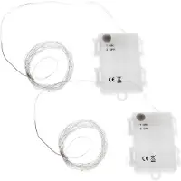 Ideoon 2er-Set Multicolor Draht-Lichterkette 80 LEDs IP44, 425cm, batteriebetrieben - Farblichterkette für stimmungsvolle Deko innen & aussen
