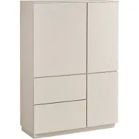 Die Möbelfundgrube Highboard 3 Türen 2 Schubladen Beige-Kaschmir 103 cm - VINCE