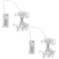 Ideoon 2er-Set Zauberhafte LED Sternen-Lichterkette, warmweiss, 4,2m – Zauberhafte Deko, Ideal für Fenster, Weihnachten, als Geschenk - Batteriebetrieb