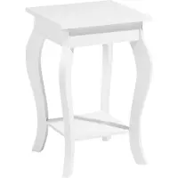 Beliani Couchtisch Weiß 38 x 38 cm Geschwungene Beine Matt Multifunktional Quadratisch Klassisch