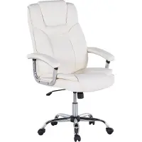 Beliani Bürostuhl Hellbeige Kunstleder Gesteppt Höhenverstellbar Drehbar mit Wippfunktion Armlehnen Modernes Design Schreibtischstuhl Drehstuhl