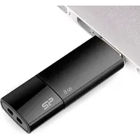 Silicon Power Ultima U05, 8 GB, USB Typ-A, 2.0, Kappe, 9,2 g, Schwarz