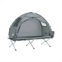 SoBuy OGS32-II-HG 1 Personen 4in1 Zelt auf Stelzen mit Rolltasche Wasserdichtes Campingbett ohne Matratze Angelzelt 193x188x145cm bis 180 kg