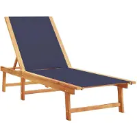 vidaXL Sonnenliege Blau Massivholz Akazie und Textilene