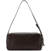Manfield Geflochtene braune Schultertasche aus Leder | Größe Onesize