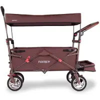 FUXTEC FUXLIFE by Bollerwagen FX-CT800 Komfort faltbar - Braun | Transportwagen mit Sonnendach | Innenraumverlängerung Braun