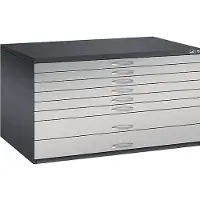 C+P Planschrank aus Stahl, für Formate bis DIN A0, 8 Schubladen