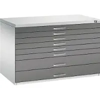 C+P Planschrank aus Stahl, für Formate bis DIN A1, 8 Schubladen
