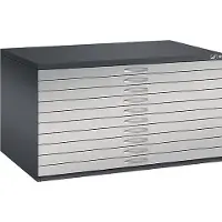 C+P Planschrank aus Stahl, für Formate bis DIN A0, 10 Schubladen