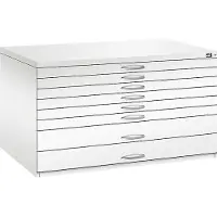 C+P Planschrank aus Stahl, für Formate bis DIN A0, 8 Schubladen