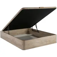 Vente-unique Set aus Bettgestell mit Bettkasten + Federkernmatratze mit Memory Schaum - 140 x 190 cm - Stärke 15 cm - Holzfarben hell - WOLKENLOS von YSMÉE