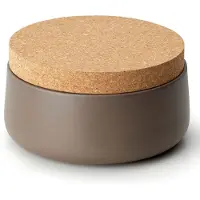 Continenta Keramikdose mit Korkdeckel, matt taupe 3830