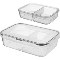 Orion Lunchbox | Lebensmittelbehälter mit Silikondichtung 2 Fächer aus Kunststoff luftdicht 1l