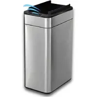 FlinQ Swing - Mülleimer - Mülleimer mit Sensor - Mülleimer - Abfalleimer - Mülleimer - 60L - Silber