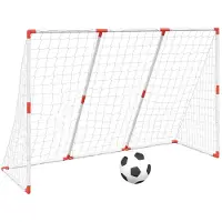 vidaXL Fußballtor für Kinder mit Bällen 2-in-1 Weiß 184x64x124 cm
