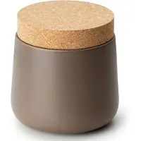 Continenta Vorratsdose , grau (taupe), H:14,5cm Ø:14cm, Keramik, Kork, Lebensmittelaufbewahrungsbehälter, Vorratsdose, 14x14,5 cm