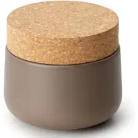 Continenta Keramikdose mit Korkdeckel, Vorratsdose, Aufbewahrungsbehälter, Vorratsbox, Keramik / Kork, Matt Taupe, Ø 10.5 x 10 cm, 3834