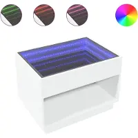 vidaXL Couchtisch mit Infinity-LED Weiß 70x50x50 cm