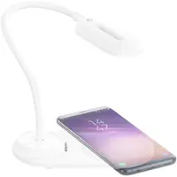 Pearl LED-Schwanenhals-Leuchte, Qi-kompatibel 10W, USB, 3 Lichtfarben, 300lm