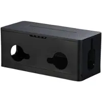 Callstel Kabel- & Steckdosen-Box mit Kabelschlitzen, Deckel, Belüftung, schwarz