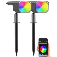 Autre 2er-Set smarte Solar-Spots, RGB-CCT-LED, 100 lm, 2.200 mAh, 1 W, IP65