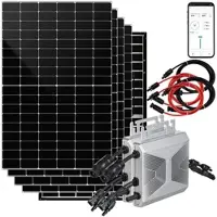 DAH Solar 1,7-kW-Zaunkraftwerk mit 4 Solarmodulen, 2 WLAN-Wechselrichtern & App