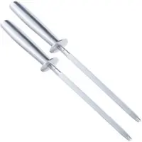 TokioKitchenWare 2er-Set Marken-Wetzstähle für Stahlmesser mit 20 cm Schleifstab