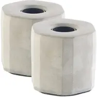 Lunartec 2er-Set dekorative Beton-Tischleuchten für E27-Lampen, bis 40 Watt