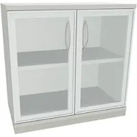 Fm Büromöbel Aktenschrank »Sidney« 2 OH klare Acrylglastüren grau, 80x78.1x44.2 cm