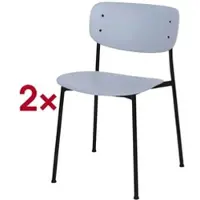 Meet by Paperflow Bistrostuhl SOHO, stapelbar, Gestell schwarz, Kunststoff-Sitz blau, 2er-Set