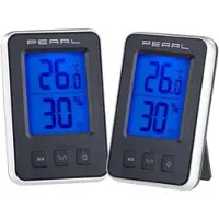 Pearl 2er Pack Digitales Thermometer/Hygrometer mit großem beleuchtetem LCD