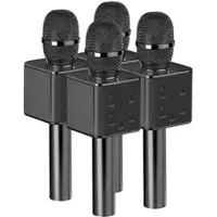 Auviso 4er-Set Karaoke-Mikrofon mit Bluetooth, MP3-Player, Lautsprecher, Akku