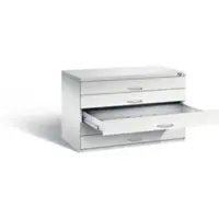C+P Flachablageschrank Serie 7100_7200, H760xB1100xT765mm, Front Lichtgrau, Korpus Lichtgrau (7101-100)