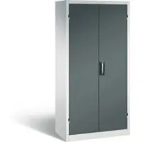 C+P Akkuladeschrank Comfort mit Vollblechtüren, H 1950 x B 930 x T 500 mm, Lichtgrau/Anthrazit
