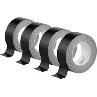AGT 4er-Set Gewebe-Klebeband, reißfest, 48 mm breit, 0,23 mm dick, schwarz