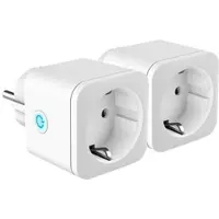 Revolt 2er-Set Smarte Energiemess-Stecker f. Powerstation HSG-2048, WLAN, App