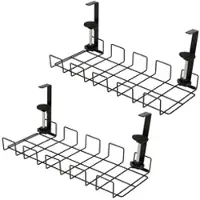 Callstel 2er-Set Kabelkorb, Steckdosenhalter & Organizer, schwarz
