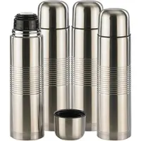Rosenstein & Söhne 4er-Set Edelstahl-Isolierflaschen mit Becher im Deckel, 1,0 l