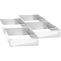 Rosenstein & Söhne 4er-Set Edelstahl-Backrahmen, verstellbar auf maximal 47 x 38 cm