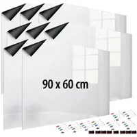 INFACTORY 8er-Set Whiteboard-Folien, selbstklebend, 4 Marker, 90 x 60 cm