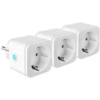 Revolt 3er-Set Smarte Energiemess-Stecker f. Powerstation HSG-2048, WLAN, App